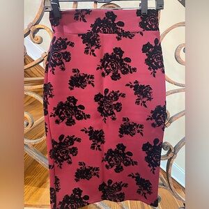 Burgundy Floral Skirt
